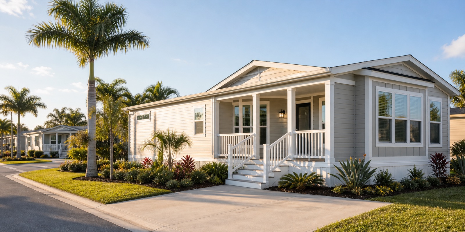 A manufactured home set on a Florida lot with the permit approved